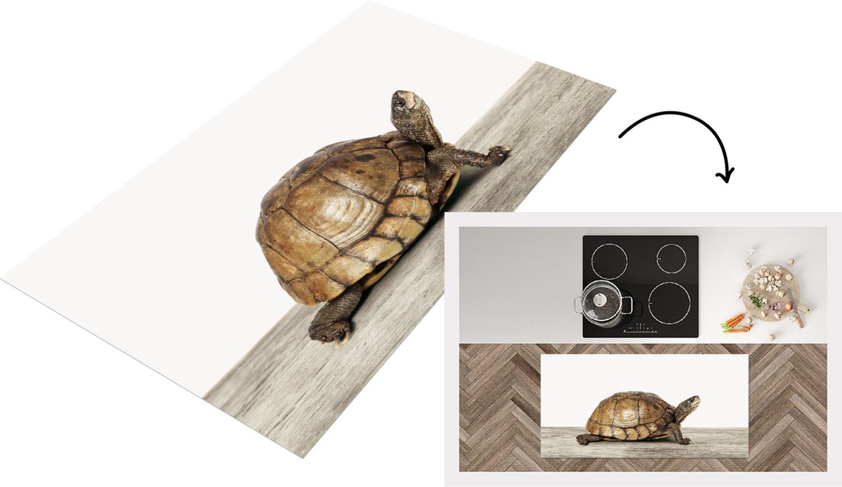 KitchenYeah Keukenloper - Loper keuken - Babykamer - Schildpadje - Kinderkamer - 120x60 cm - Keukenloper vinyl Multicolor