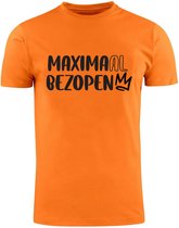 Maximaal bezopen Oranje Heren T-shirt | koningsdag | koning | bier | koningin