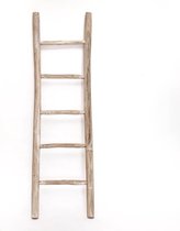 Teakea - Teakhouten decoratie ladder | Rustiek Wit | 50x5x175