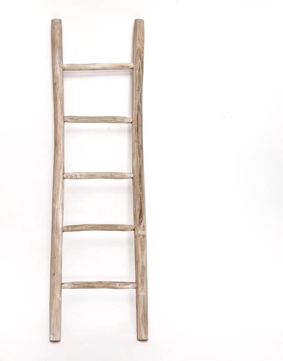 decoratie ladder | Rustiek Wit | 50x5x175 | bol.com