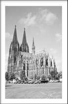 Walljar - Kölner Dom '55 - Zwart wit poster