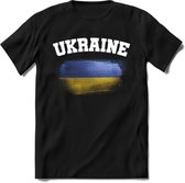 Oekraine vlag T-Shirt | Dames - Heren – Unisex Kleding | Ukraine support shirt | Tshirt Met Print - Zwart - XXL
