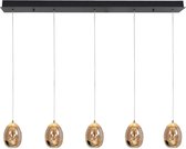 Golden Egg - Hanglamp Industrieel interieur - Zwart - H:155cm  - Universeel - Voor Binnen - Metaal;Glas - Woonkamer - Slaapkamer - Eetkamer