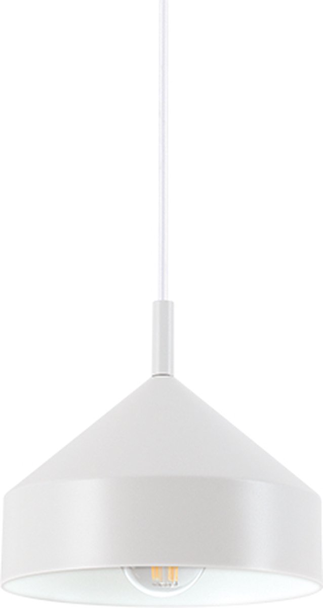 Bussandri - Landelijke Hanglamp - Yurta - Ideal Lux - Wit - Binnen - 1 Lichtpunt - Woonkamer - Keuken - Slaapkamer - l:164cm - E27 fitting - 60W - Voor binnen - Lampen - Woonkamer - Eetkamer - Keuken