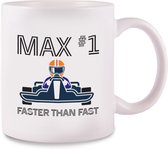 Mok MAX #1 - Faster than Fast - Kado Formule 1 - Mok - Max - Kampionen - Wereld Kampionen - Keramiek Mok - Go Max