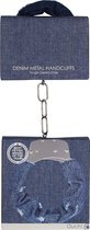 Denim Metal Handcuffs - Roughend Denim Style - Blue - Bondage Toys blue