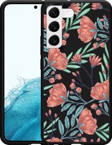 Galaxy S22 Hoesje Zwart Poppy Roses - Designed by Cazy