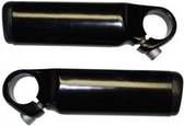 bar-ends kort 22,2 mm aluminium zwart 2 stuks