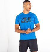 Het Dare2B Righteous III T-shirt met korte mouwen - heren - gerecycled - lichtgewicht - Blauw
