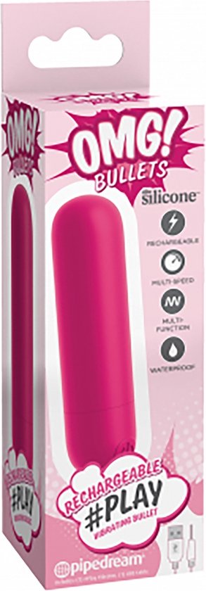 Omg Bullets Play Rechargeable Vibrating Bullet Fuchsia Silicone