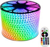 LEDStrip RGB - 4 meter - 220V - MULTI COLOR - IP65 - Lichtstrips - Met IR 24 Knops afstandsbediening