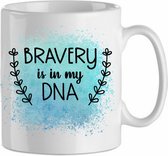 Bravery is in my dna' blauw| Cadeau| cadeau voor haar| cadeau voor hem | Beker 31 CL