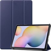 Samsung Galaxy Tab S8 Hoes - Mobigear - Tri-Fold Serie - Kunstlederen Bookcase - Blauw - Hoes Geschikt Voor Samsung Galaxy Tab S8