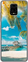 Geschikt voor Xiaomi Redmi Note 10 Lite hoesje - Tropisch - Strand - Palmboom - Siliconen Telefoonhoesje