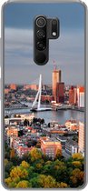 Geschikt voor Xiaomi Redmi 9 hoesje - Rotterdam - Skyline - Boom - Siliconen Telefoonhoesje