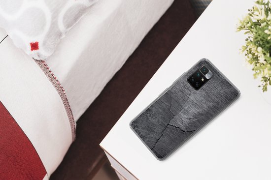 Coque Xiaomi Redmi 10 - Béton - Zwart - Déchirure - Coque de téléphone en Siliconen