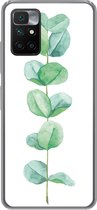 Geschikt voor Xiaomi Redmi 10 hoesje - Waterverf - Eucalyptus - Plant - Siliconen Telefoonhoesje