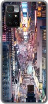 Geschikt voor Xiaomi Redmi 10 hoesje - Bovenaanzicht van Times Square in New York - Siliconen Telefoonhoesje