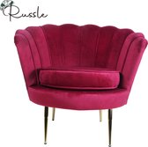 Velvet Shell Stoel Bordeaux Rood met Goudkleurig onderstel | Fauteuil | Chair | Fluweel | Schelp | Beauty | Salon | Kaptafel | Babykamer | Trendy