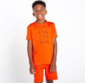 Het Dare2B Rightful Tee T-shirt met korte mouwen - kinderen - gerecycled - Q-wic - Middenoranje