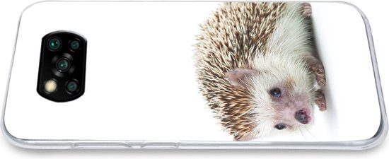 Telefoonhoesje Geschikt voor Xiaomi Geschikt voor Poco X3 NFC hoesje - Egel - Dieren - Wit - Siliconen Telefoonhoesje Telefoonhoesje