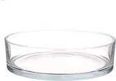 Lage schaal/vaas transparant rond glas 8 x 29 cm - cilindervormig - glazen vazen - woonaccessoires