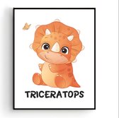 Poster Dino Triceratops / Dinosaurus / 30x21cm