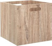 Opbergmand/kastmand 29 liter bruin/naturel van hout 31 x 31 x 31 cm - Opbergboxen - Vakkenkast manden