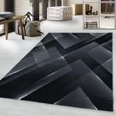 Designer woonkamertapijt Laagpolig tapijt 3-D driehoekig patroon Zachte pool Zwart