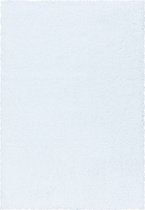 Tapis de salon Shaggy Design Poil Souple Monochrome Blanc