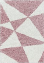 Tapis de salon Shaggy Design à de Triangle Abstrait Tapis Design Rose