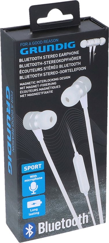 Écouteurs Bluetooth Grundig - Microphone - Avec Aimant - Wit | bol.com