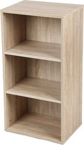 VASAGLE 3-laagse houten boekenkast met verstelbare planken, kinderboekenplank en opbergeenheid voor studie Thuiskantoor, 40 x 24 x 93 cm, eikenkleur LBC103H