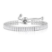 Malinsi Armband Zirkonia steentjes Dames - Verstelbaar 14 tot 22cm - Zilver Armbandjes - Armbandje Verjaardag - Cadeau voor haar - Vrouw