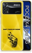 Coque de téléphone Xiaomi Poco X4 Pro 5G Coque arrière Coque en Siliconen Pistolet transparent Ne touchez pas mon téléphone