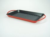 Relance Grillplaat - Gietijzer - 33x22 cm - rood/zwart