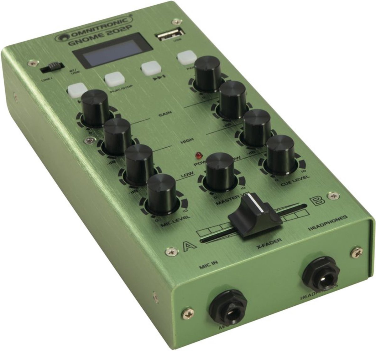 OMNITRONIC Mengpaneel Audio mixer GNOME202P Mini Mixer green