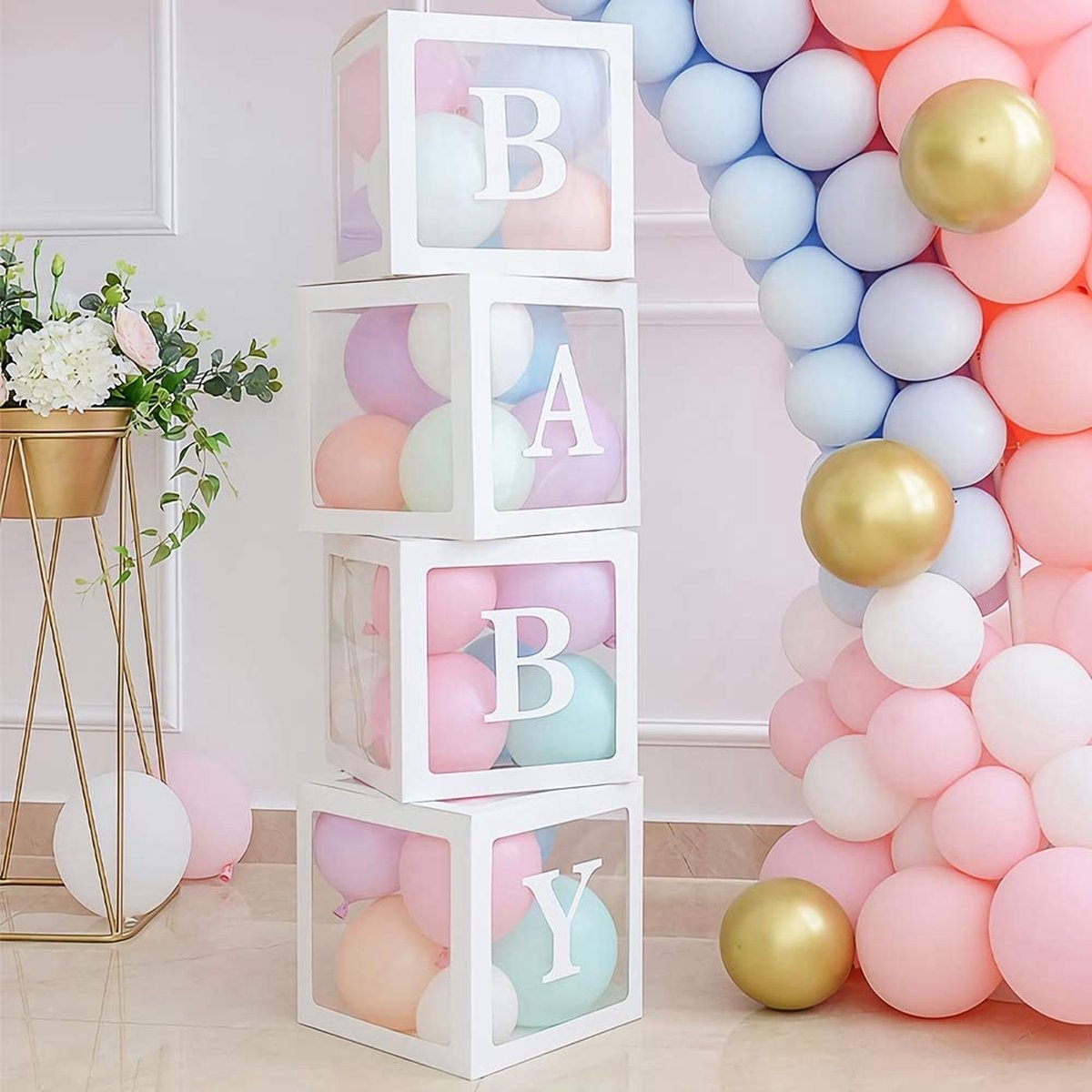 Doorzichtige ballon blokken dozen baby. | bol.com
