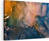 Artaza Peinture sur Toile Art Abstrait - Acryl Bleu Foncé - 120x80 - Groot - Photo sur Toile - Impression sur Toile