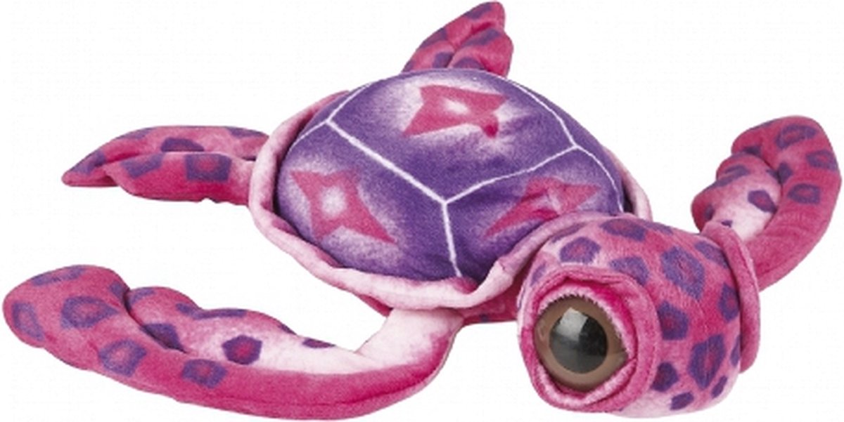 Pluche zeeschildpad knuffel - roze - groot formaat van 27 cm - zeedieren - cadeau - schildpadden