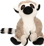 Pluche knuffel dieren Ringstaart Maki Aapje 23 cm - Speelgoed knuffelbeesten - Eco Soft-serie - Leuk als cadeau