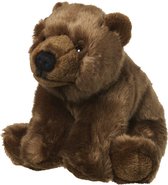 Pluche bruine beer knuffel van 22 cm - Wilde dieren speelgoed knuffels cadeau - Beren knuffelbeesten