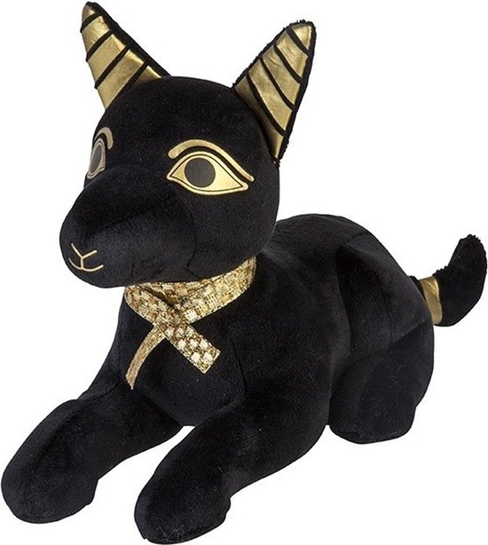 Pluche zwarte anubis knuffel 20 cm - Anubisen Egyptische goden dieren  knuffels -... | bol.com