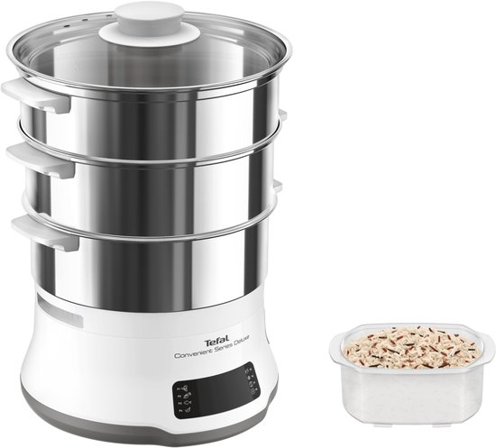 Tefal Convenient Series Deluxe VC502D - Stoomkoker - 3 Schalen - Timer - 1800W