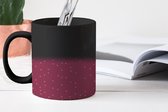 Magische Mok - Foto op Warmte Mokken - Koffiemok - Stippen - Patronen - Rood - Magic Mok - Beker - 350 ML - Theemok