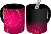 Magische Mok - Foto op Warmte Mokken - Koffiemok - Art nouveau - Goud - Roze - Patronen - Magic Mok - Beker - 350 ML - Theemok