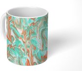 Mok - Marmer print - Neon - Patronen - Verf - Mokken - 350 ML - Beker - Uitdeelcadeautjes