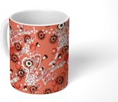 Mok - Koffiemok - Bloemen - Bandana - Design - Bohemian - Mokken - 350 ML - Beker - Koffiemokken - Theemok