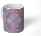 Mok - Koffiemok - Contour - Patronen - Vogel - Mokken - 350 ML - Beker - Koffiemokken - Theemok