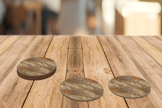 Sous- Sous-verres pour verres - Ronds - Pierre - Granit - Design - 10x10 cm - Sous-verres en verre - 6 pièces